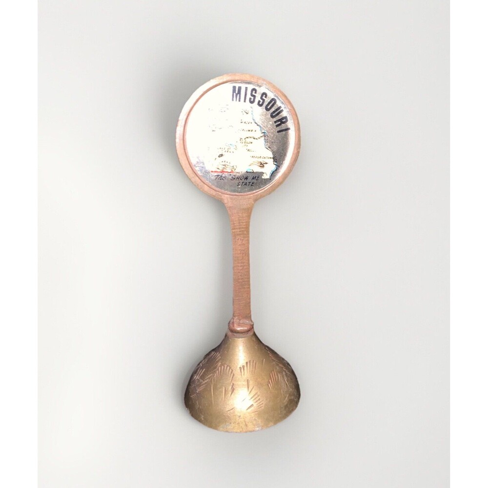 Vintage Brass Souvenir Bell - Missouri - Show Me State - Etched
